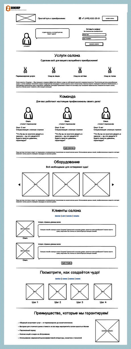 Концепт продаж для Landing Page товар