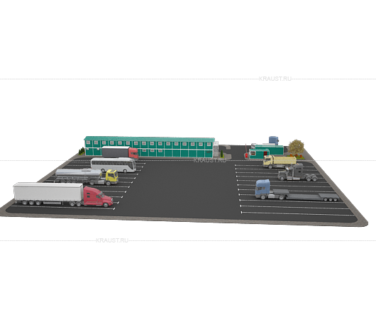 3D-модель придорожного отеля с парковкой для длинномеров фото 4