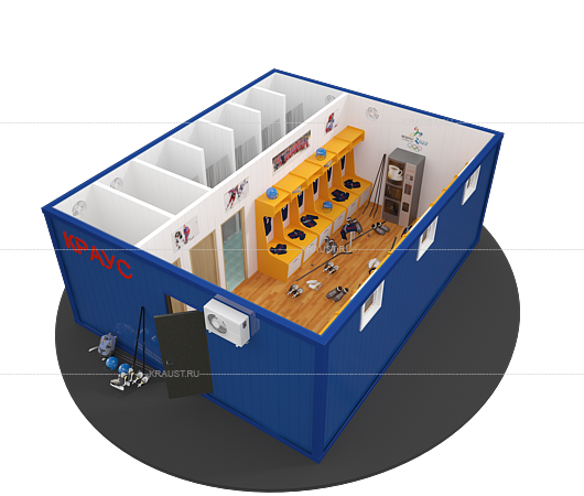 Раздевалка для хоккеистов ракурс 2