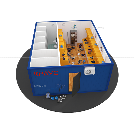 Раздевалка для хоккеистов ракурс 3