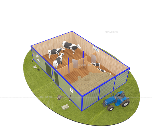 3д модель коровника краус 1
