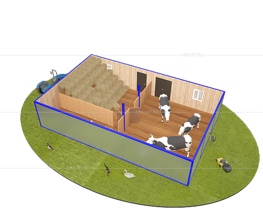 3д модель коровника краус 2